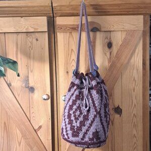 Hand Crafted Crochet Bucket Bag Hippie Bohemian Festival